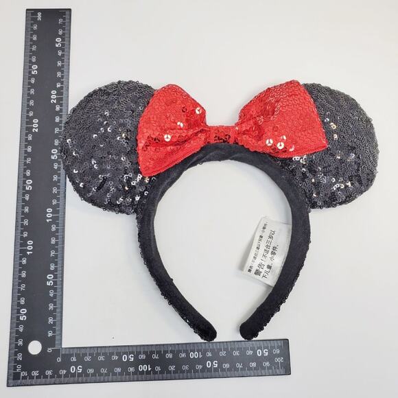 Disney Minnie Mouse Sequin Ears Black Red Hair Accessories - Picture 12 of 12